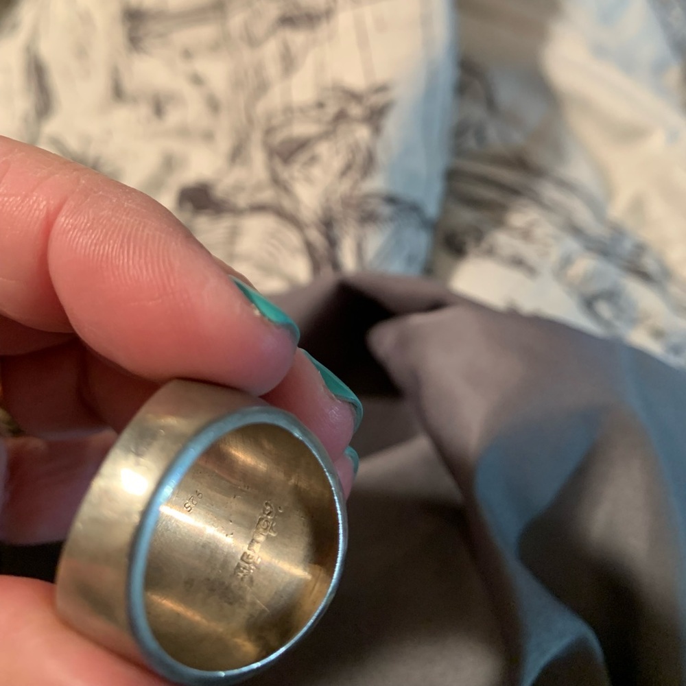 Solid Sterling Sz 9 Hammered Ring - image 5